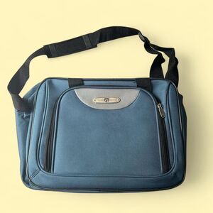 Vintage Blue 90s Laptop Bag/ Messenger Bag/ Backpack with Adjustable Strap